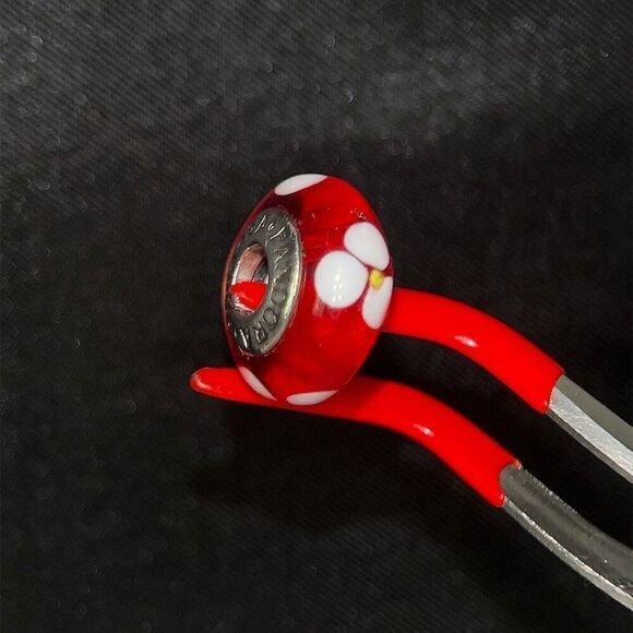 Pandora Red Murano Glass Flower Charm - Picture 3 of 4